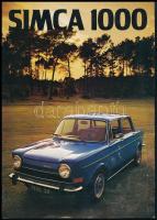 cca 1970 Simca 1000 autó képes ismertető prospektusa, német nyelvű, ázásnyomokkal