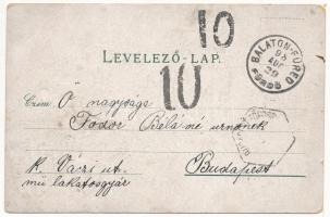 1898 (Vorläufer) Balatonfüred, Ipoly Udvar, Regatta, Erzsébet udvar, gyógyterem, Tihanyi templom, Gr...
