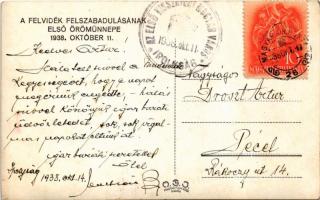 1938 Ipolyság, Sahy; bevonulás, kerékpáros katonák / entry of the Hungarian troops, soldiers with bi...