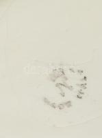 Hattyú kínáló, fajansz, jelzett, kis mázlepattanások, h: 24 cm