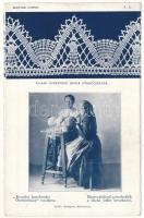 Körmöcbánya, Kremnitz, Kremnica; Állami Csipkeverő Iskola. Magyar csipke A. 4. Erzsébet Iparoktatási Ösztöndíjalap / Hungarian bobbin lace makers school, pattern