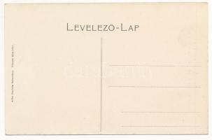 Algyógy, Geoagiu; M. kir. Állami vasgyárak szanatórium megnyitó ünnepsége magyar zászlókkal. Adler f...