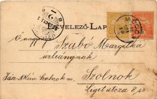 1903 Módos, Jasa Tomic; vasútállomás, vonat. Lustein Márcus kiadása / Bahnhof / railway station, tra...