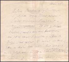 cca 1900 Szomory Dezső (1869-1944) író, újságíró, színműíró autográf levele irodalmi témákról. Egy b...