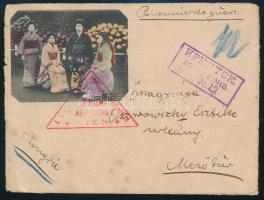 ~1918 Távol-keletei hadifogoly levél teljes tartalommal Mezőtúrra. Rendkívül ritka és érdekes küldemény! / POW cover with full content from Far East to Hungary