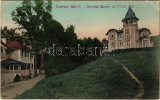 Szovátafürdő, Baile Sovata; Sándor János és Pleik villa. Dragomán S. J. kiadása / villas