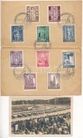 13 db régi sport motívumú képeslap: külföldi sportesemények, fesztiválok reklámjai / 13 pre-1945 spo...