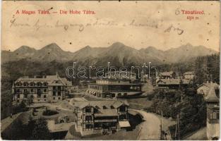 1910 Tátrafüred, Ótátrafüred, Altschmecks, Stary Smokovec (Magas Tátra, Vysoké Tatry) Kertész Tódor áruház, kávéház / shops, café (b)