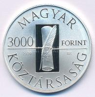 2009. 3000Ft Ag "Kazinczy Ferenc" kapszulában, tanúsítvánnyal, ismertetővel T:PP Adamo EM2...