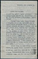 1953 Szabó Lőrinc (1900-1957) autográf aláírással és javítással ellátott gépelt levele Kedves Riza és Béla! megszólítással. A levélben szót ejt Illyésné Kozmutza Flóráról is