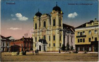 Temesvár, Timisoara; Losonczy tér a székesegyházzal / square, cathedral (EK)