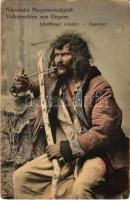 Népviselet Magyarországból, Jakabhegyi cigány pipával / Volkstrachten aus Ungarn, Zigeuner / Hungarian gypsy folklore, smoking a pipe (fl)