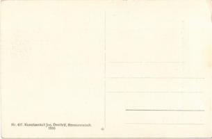 Korb-Zigeuner. Jos. Drotleff Hermannstadt (Nagyszeben, Sibiu) / Erdélyi kosárfonó cigány. folklór / ...