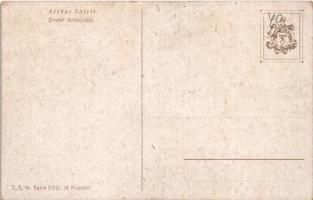 Erster Schulgang / Macska diáklányok / Cat girl students. T.S.N. Serie 962. (6 Muster) s: Arthur Thi...