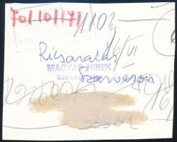 1970 Szarvas, rizsaratás Kondor kombájnnal, sajtófotó, a hátoldalon feliratozott, pecséttel jelzett,...