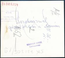 1972 Gázcső fektetés a Dunán Soroksárnál, sajtófotó, a hátoldalon feliratozott, pecséttel jelzett (M...