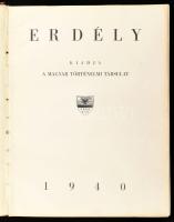 Deér József (szerk.): Erdély. Bp., 1940, Magyar Történelmi Társulat, 283 p.+136 (képtáblák) t.+20 (térképek) t. Nagyon gazdag, nagyrészt fekete-fehér fotóval illusztrált kiadvány, de közte pár színes is. Valamint jó részt színes térképek, és a kötet végén térkép-mellékletek. Kiadói aranyozott gerincű egészvászon-kötésben, kopott, foltos borítóval, 2 térkép és 4 térkép-melléklet hiányzik, javított kötéssel, 19. oldalig laza lapokkal.