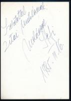 1985 Moldován Stefánia (1929-2012) Liszt Ferenc-díjas opera-énekesnő autográf dedikációja őt ábrázol...