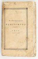 1817 Tudományos Gyűjtemény 1817. [I. évf.] V. kötet. Pest, 1817,Trattner Tamás János, 160 p. Kiadói papírkötés, szakadt foltos borítóval, hiányzó táblával, régi bélyegzésekkel, ceruzás firkákkal.