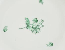 Herendi zöld virágmintás étkészlet, hiányos, 23 darabos, minimális kopásokkal, jelzett