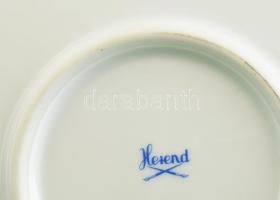 Herendi zöld virágmintás étkészlet, hiányos, 23 darabos, minimális kopásokkal, jelzett