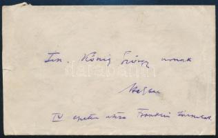1910 gróf Apponyi Albert (1846-1933) autográf írással megcímzett levélborítékja