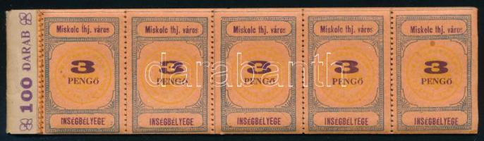 1946 65 db Miskolc ínségbélyeg 3P füzetlapokon (130.000)