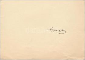 gróf Apponyi Albert (1846-1933) autográf aláírása papírlapon