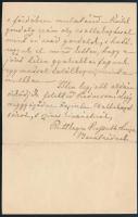 1897 Ruttkayné Kossuth Lujza (1815-1902) Kossuth Lajos lánytestvérének autográf levele barátnőjének,...