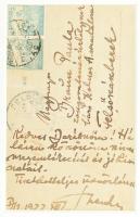 1922 Mihalovich Ödön (1842-1929), a Zeneakadémia igazgatójának öt magát ábrázoló autográf fotólapja,...