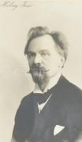 1912 Hubay, Jenő (1858-1937) zeneszerző őt magát ábrázoló autográf levelezőlapja üvegezett keretben