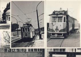 5db fekete-fehér fotó a budapesti villamosokról (18 x 13cm)