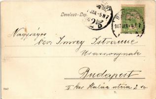 1907 Budapest VIII. Népszínház és Kerepesi út, villamosok (EK)