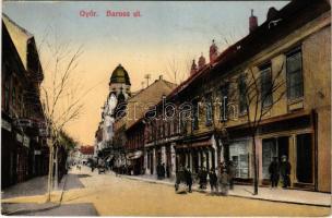 1914 Győr, Baross út, Kováts Dezső, Komlós Antal üzlete (fa)