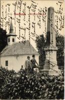 1912 Dunabogdány, Millenniumi szobor, emlékmű. Temler Á. kiadása (gyűrődés / crease)
