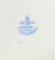 Herendi virágmintás tálca, jelzett, kopásokkal. 34x26cm