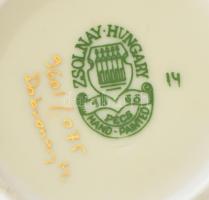 Zsolnay virágmintás váza, jelzett, hibátlan, m: 25,5 cm