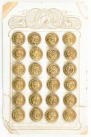 cca 1914 M. Kir. Folyamőrség 24 db gombja, eredeti csomagolásban. / Hungarian Royal River Guard, 24 pc. buttons in original packing