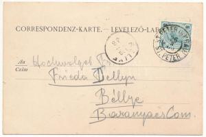 1900 Gruss aus Fiume, Das Denkmal der Gefallenen auf der Insel Lissa. A. Reinhard. K.u.K. Kriegsmari...