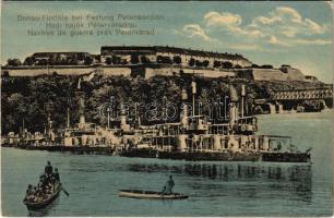 Császári és Királyi Haditengerészet Dunaflottilla monitorjai Péterváradnál Újvidéken / K.u.k. Kriegsmarine Donauflottille bei Festung Peterwardein / Austro-Hungarian Navy river guard ships in Novi Sad