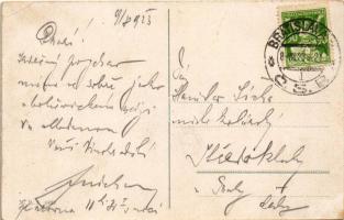 1923 Pozsony, Pressburg, Bratislava; Magyar Királyi Folyamőrség őrnaszádja a Dunaparton / Hungarian ...