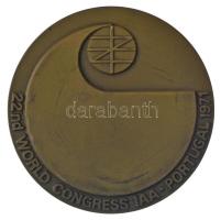 Portugália 1971. "22nd World Congress IAA Portugal / Banco Borges Irmao 1884" bronz emléké...