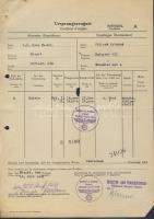 cca 1937 2db horogkeresztes pecséttel ellátott irat, tanúsítvány