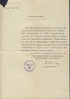 cca 1937 2db horogkeresztes pecséttel ellátott irat, tanúsítvány