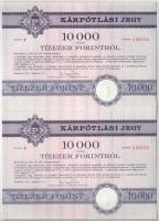 Budapest 1991. "Országos Kárrendezési és Kárpótlási Hivatal" kárpótlási jegye 10.000Ft-ról...