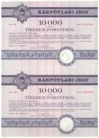 Budapest 1991. "Országos Kárrendezési és Kárpótlási Hivatal" kárpótlási jegye 10.000Ft-ról...
