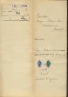 1945 Kozma István rákosszentmihályi korcsmáros kérelme az adóhivatalhoz, okmánybélyeggel