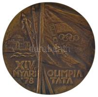 1978. XIV. Nyári Olimpia Tata 78 öntött bronz Úttörő nyári olimpiai emlékplakett (94mm) T:AU