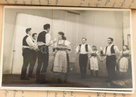 cca 1950-1954 Budapesti FÉG Gyár néptánckörének története, kézzel írt napló (3 év eseményeinek felje...
