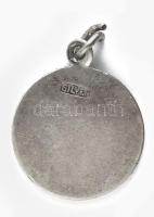 Ezüst (Ag) medál, jelzett, zománcos, kis hiba, kővel, "This be your lucky star" bruttó: 2,...